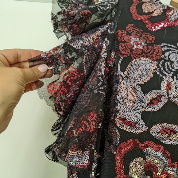 Black Sequined Little Black Dress - Picture 3 of 4